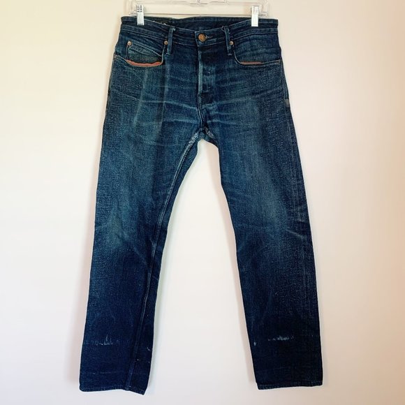 The Freenote Cloth Co Other - The Freenote Cloth Co Mens Denim Slim Straight Leg Jeans 33 x 32 Distressed